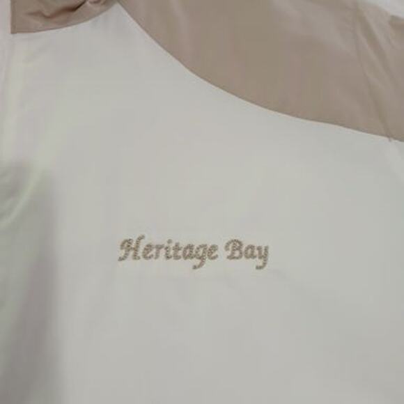 FOOT JOY Med Women's Long-Sleeved Golf Jacket Full-Zip White/tan (see pics-spot) - Picture 3 of 12